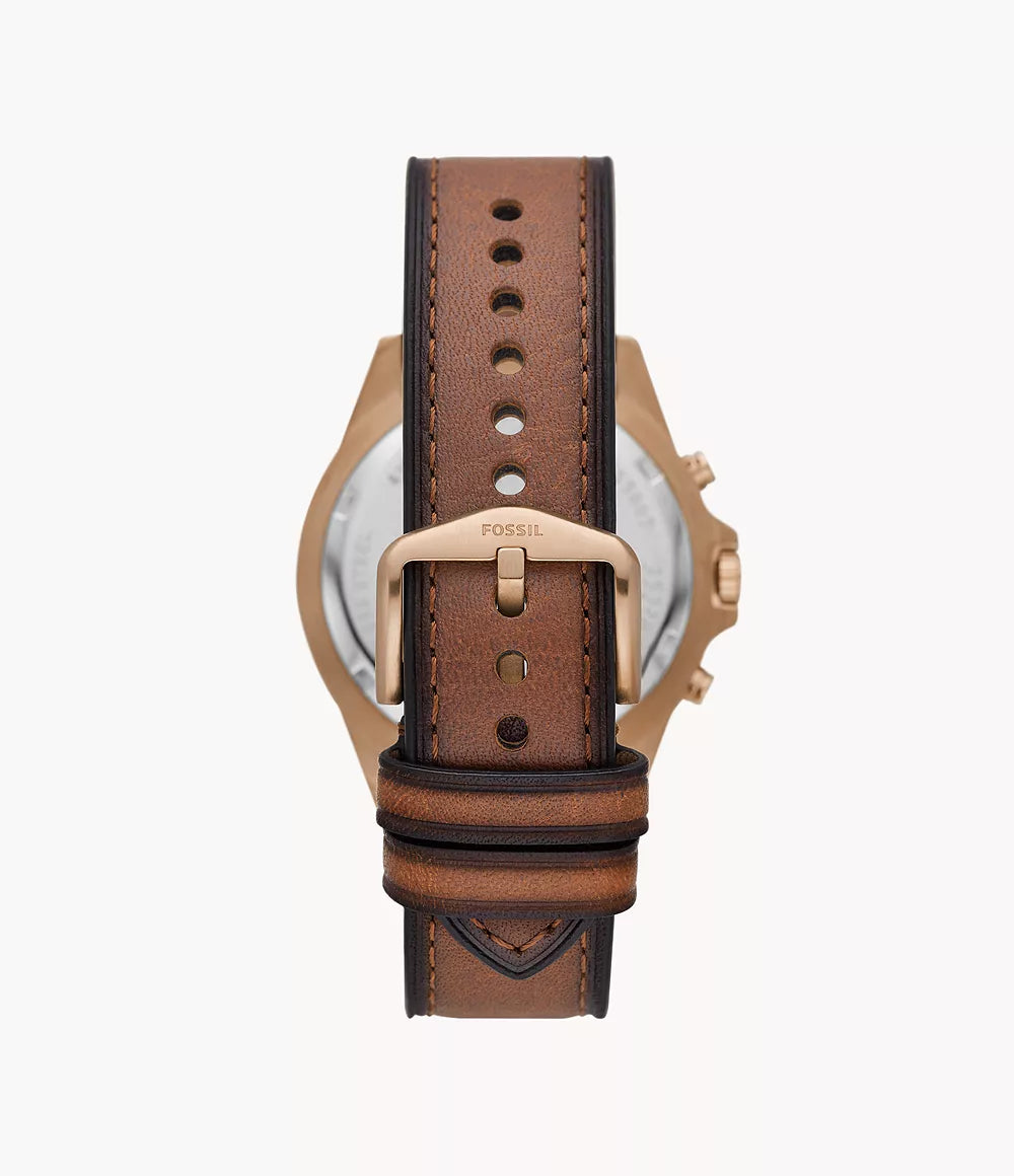 Fossil Garret Chronograph Medium Brown LiteHide™ Leather Watch