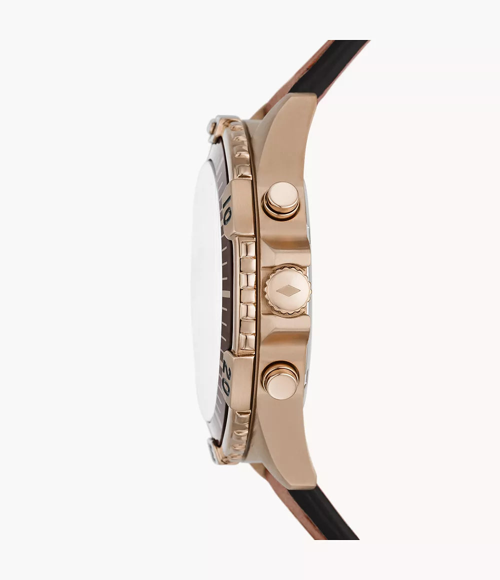 Fossil Garret Chronograph Medium Brown LiteHide™ Leather Watch