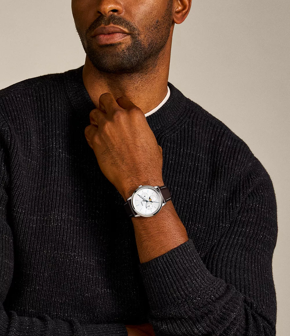 Fossil Neutra Moonphase Multifunction Brown Leather Watch