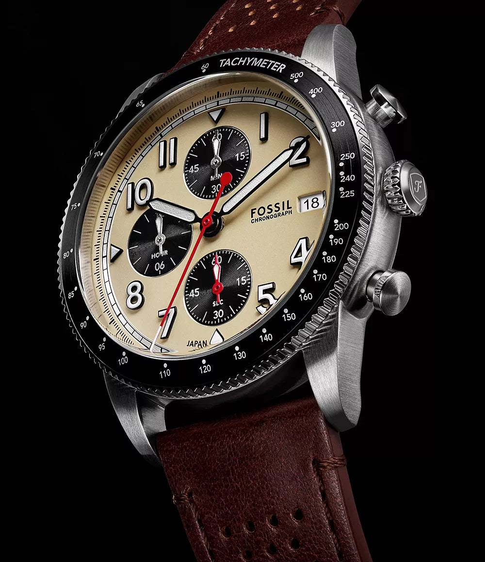 Fossil Sport Tourer Chronograph Brown Leather Watch