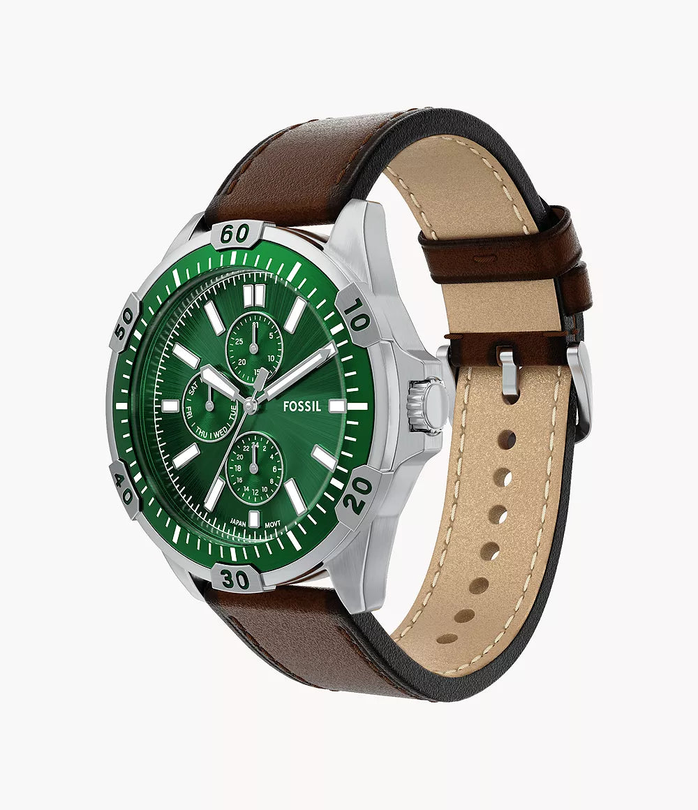 Fossil Garrett Multifunction Brown Leather Watch