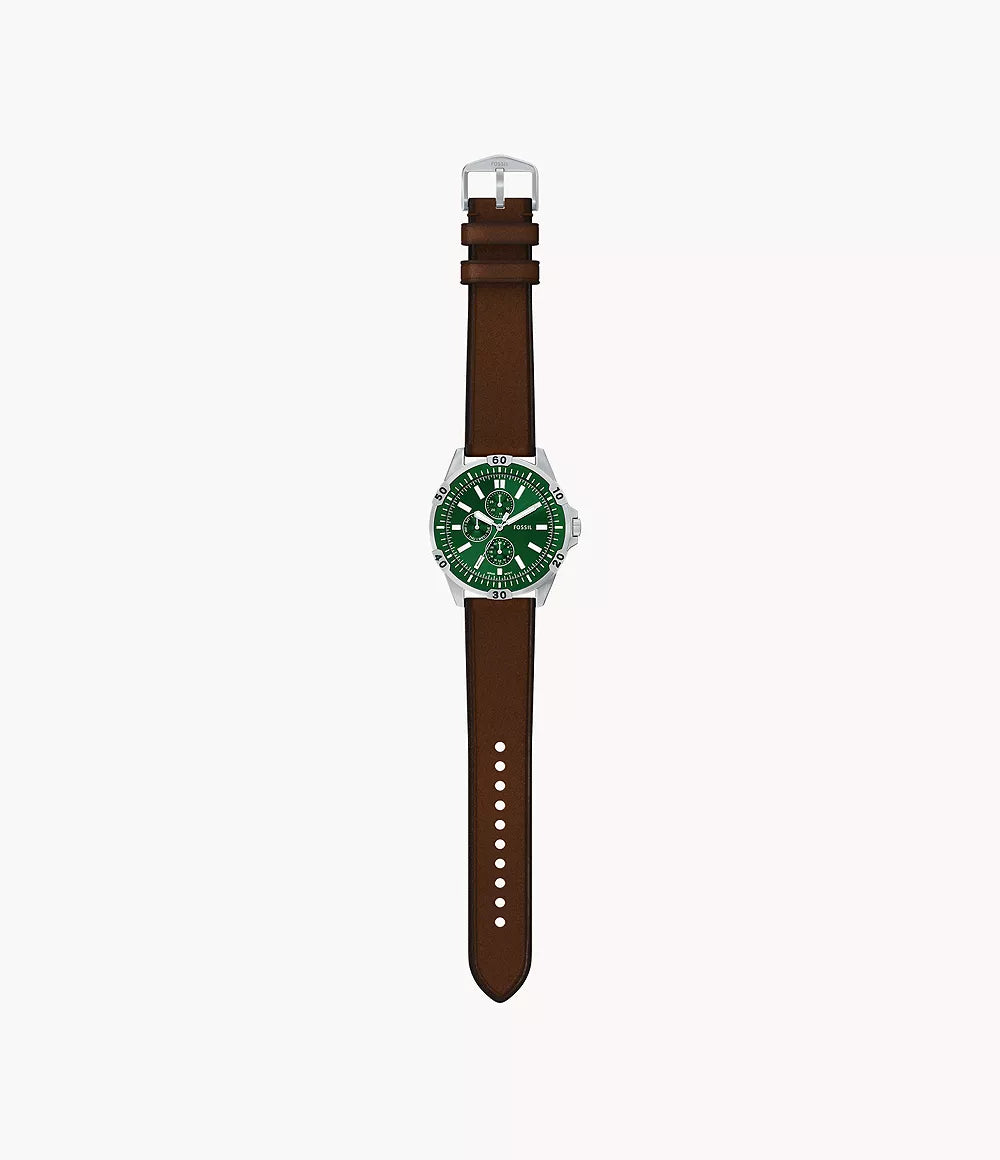 Fossil Garrett Multifunction Brown Leather Watch