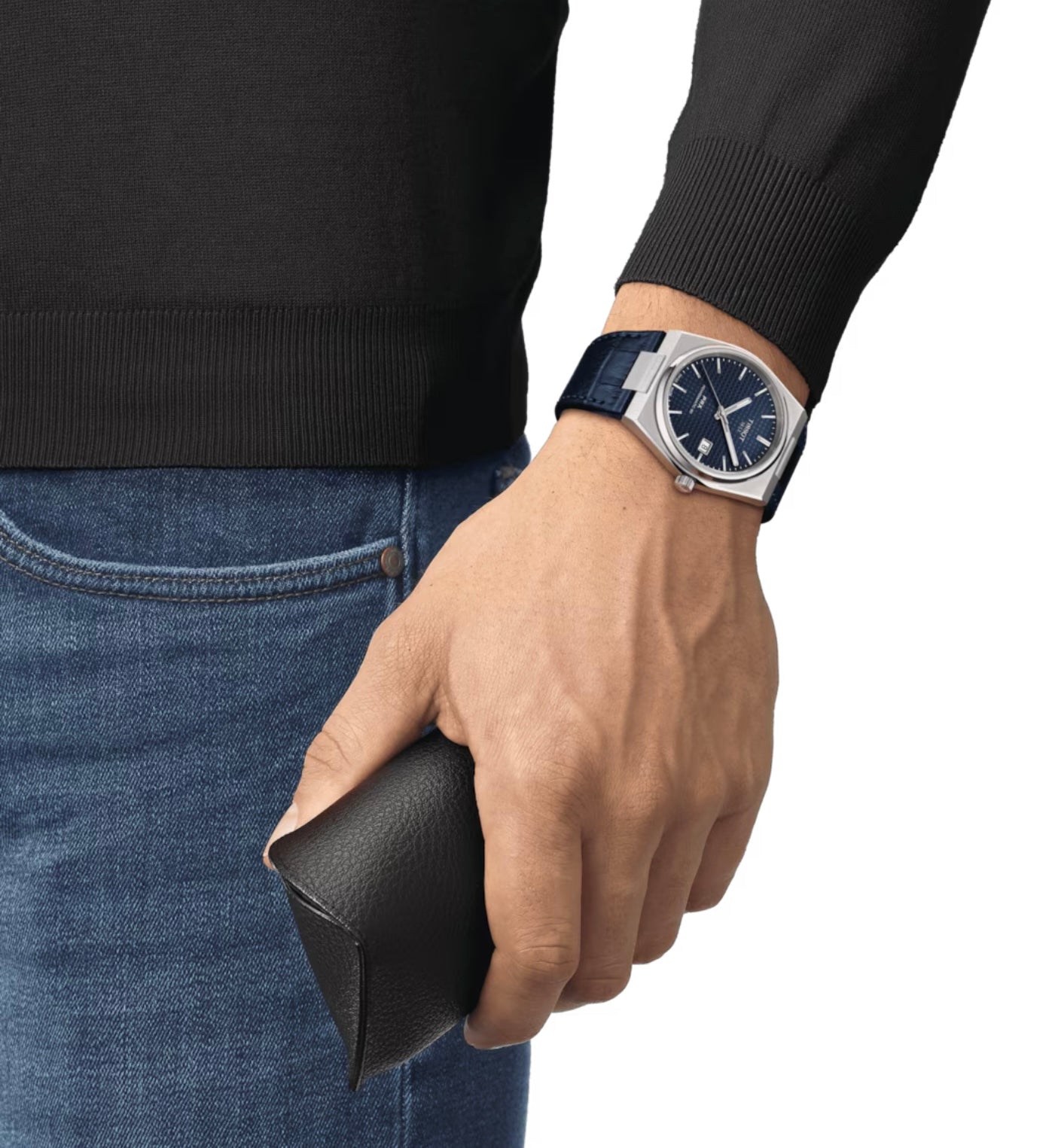 Tissot Prx Powermatic 80 Blue Dial Leather Strap