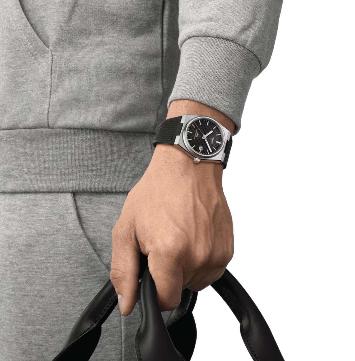 Tissot Prx Powermatic 80 Black Dial Rubber Strap