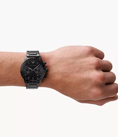 Emporio Armani Chronograph Black Stainless Steel Watch