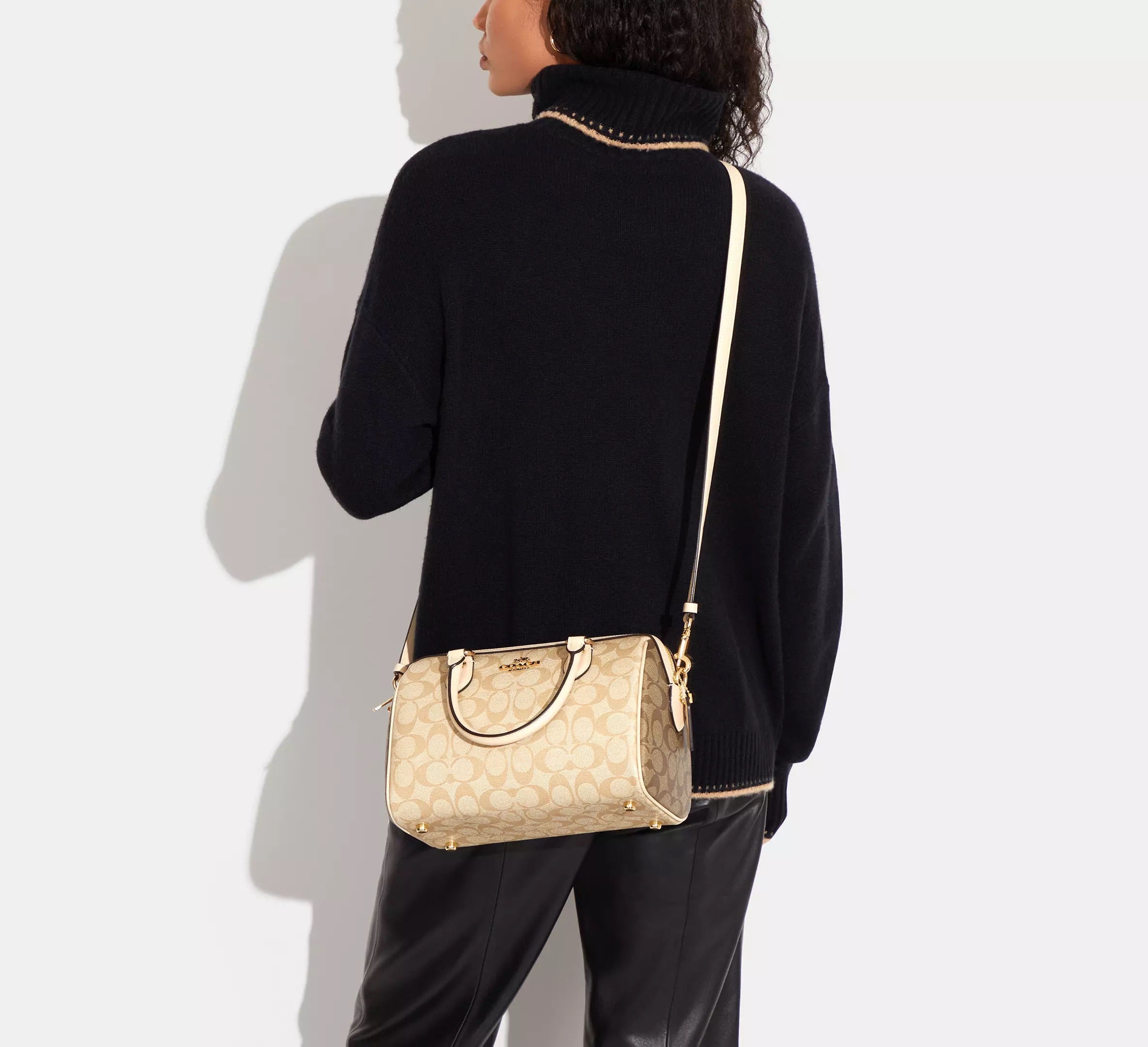 Rowan Satchel Bag In Blocked Signature Canvas
