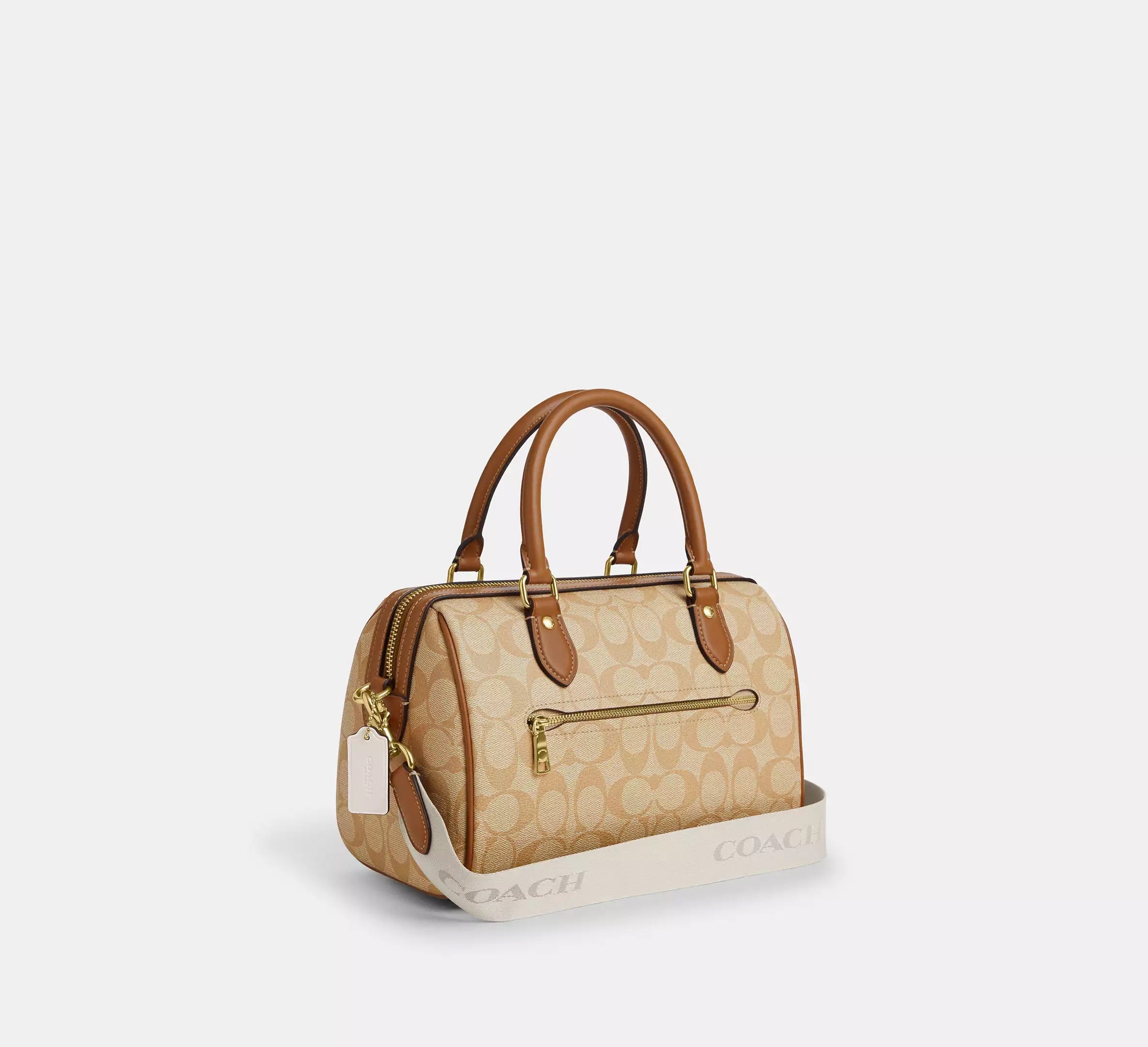 Rowan Satchel Bag In Signature Canvas With Stripe
