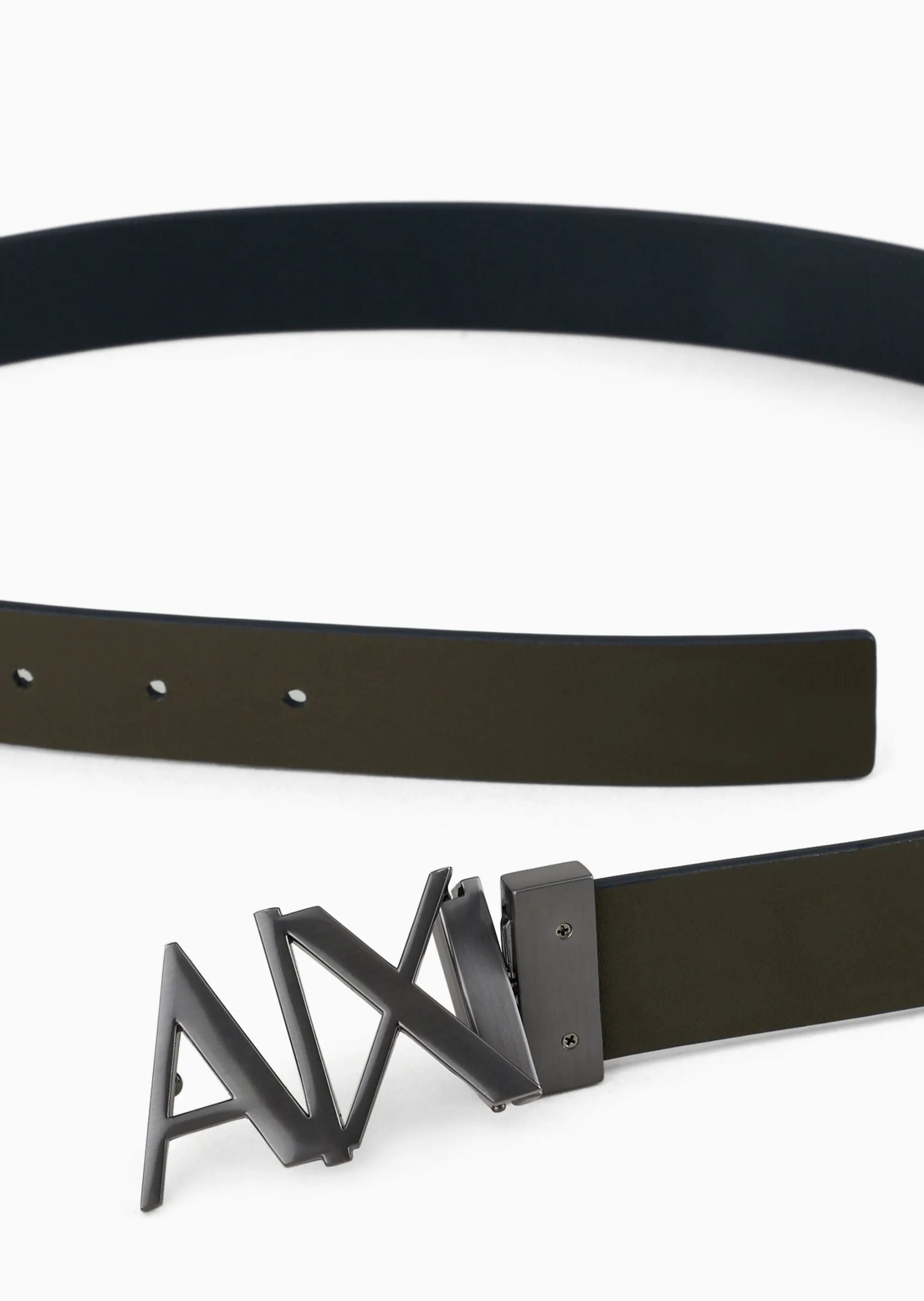Logo Buckle Leather Belt