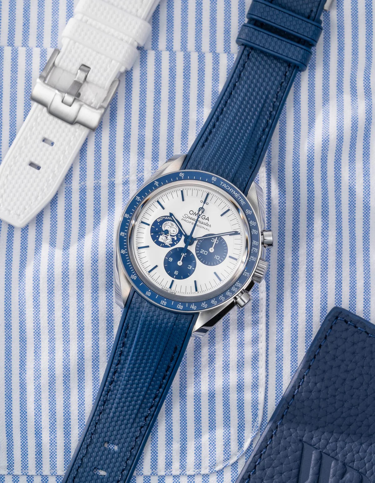 Curved Premium Rubber Strap - Blue