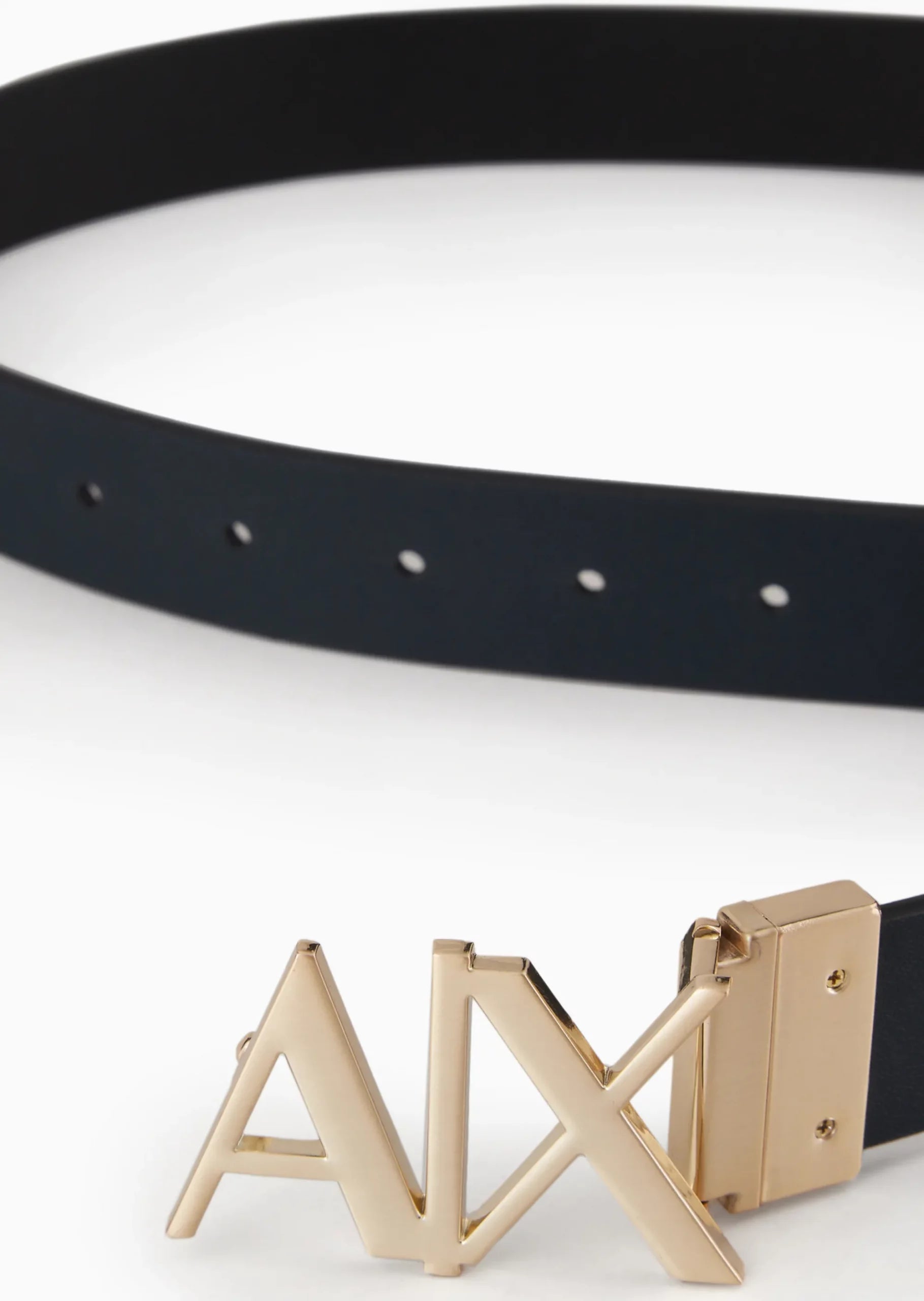 Logo Buckle Leather Belt