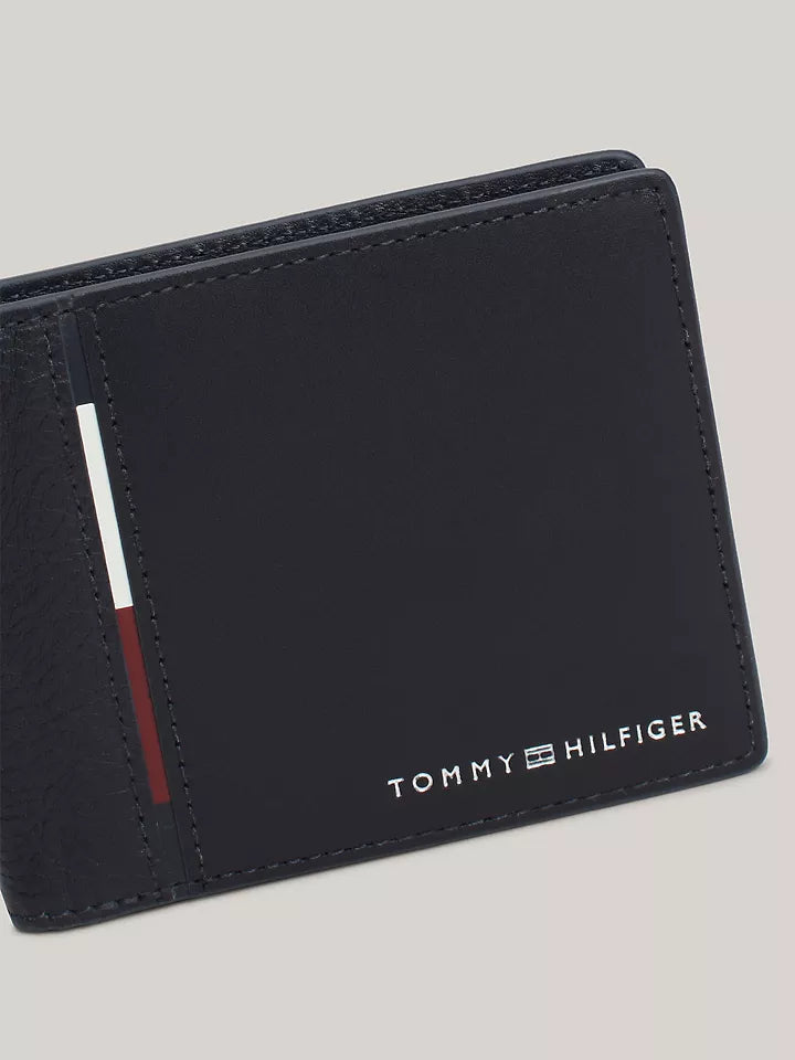 Tommy Stripe Leather Bifold Wallet