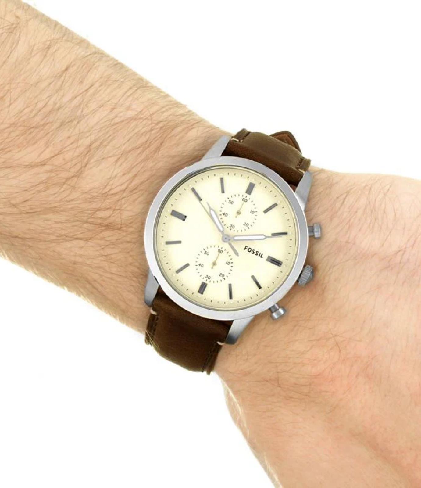 Fossil Townsman Chronograph Silver-Tone Stainless Steel Watch