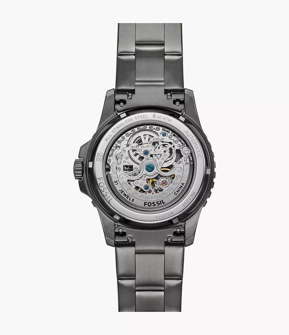 Fossil FB-01 Automatic Smoke Stainless Steel Men’s Watch