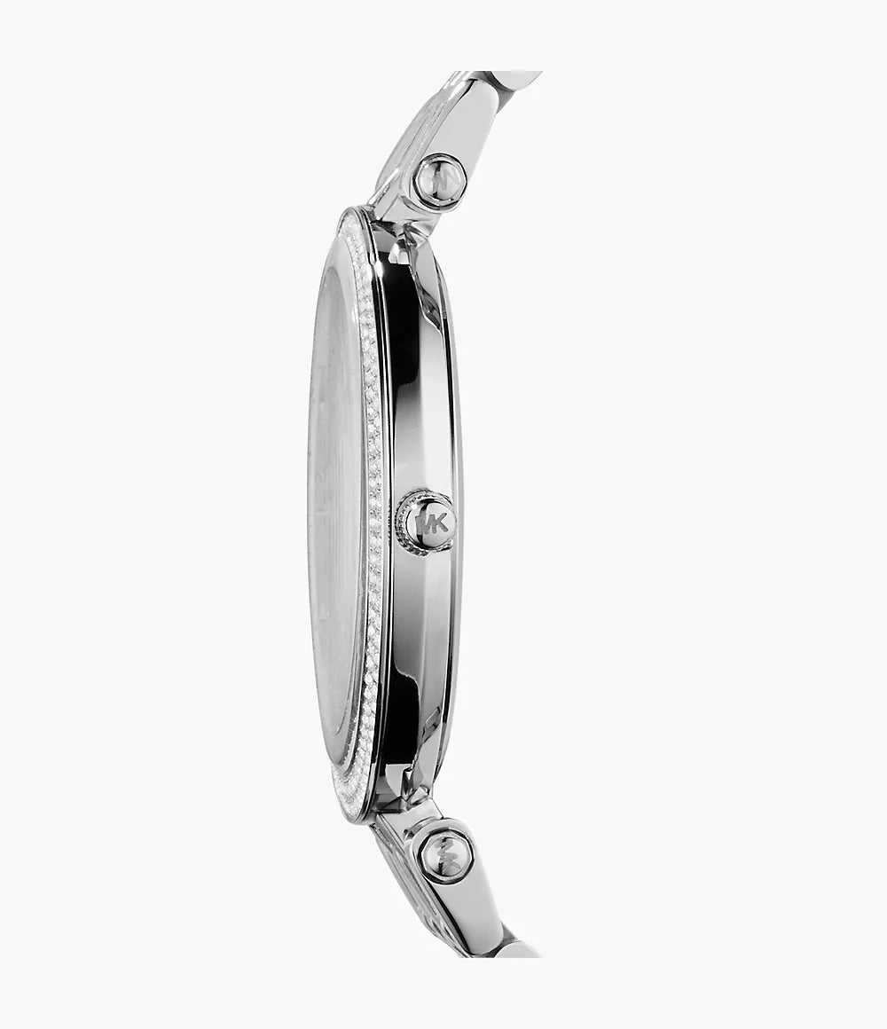 Michael Kors Silver-Tone Glitz Darci Watch
