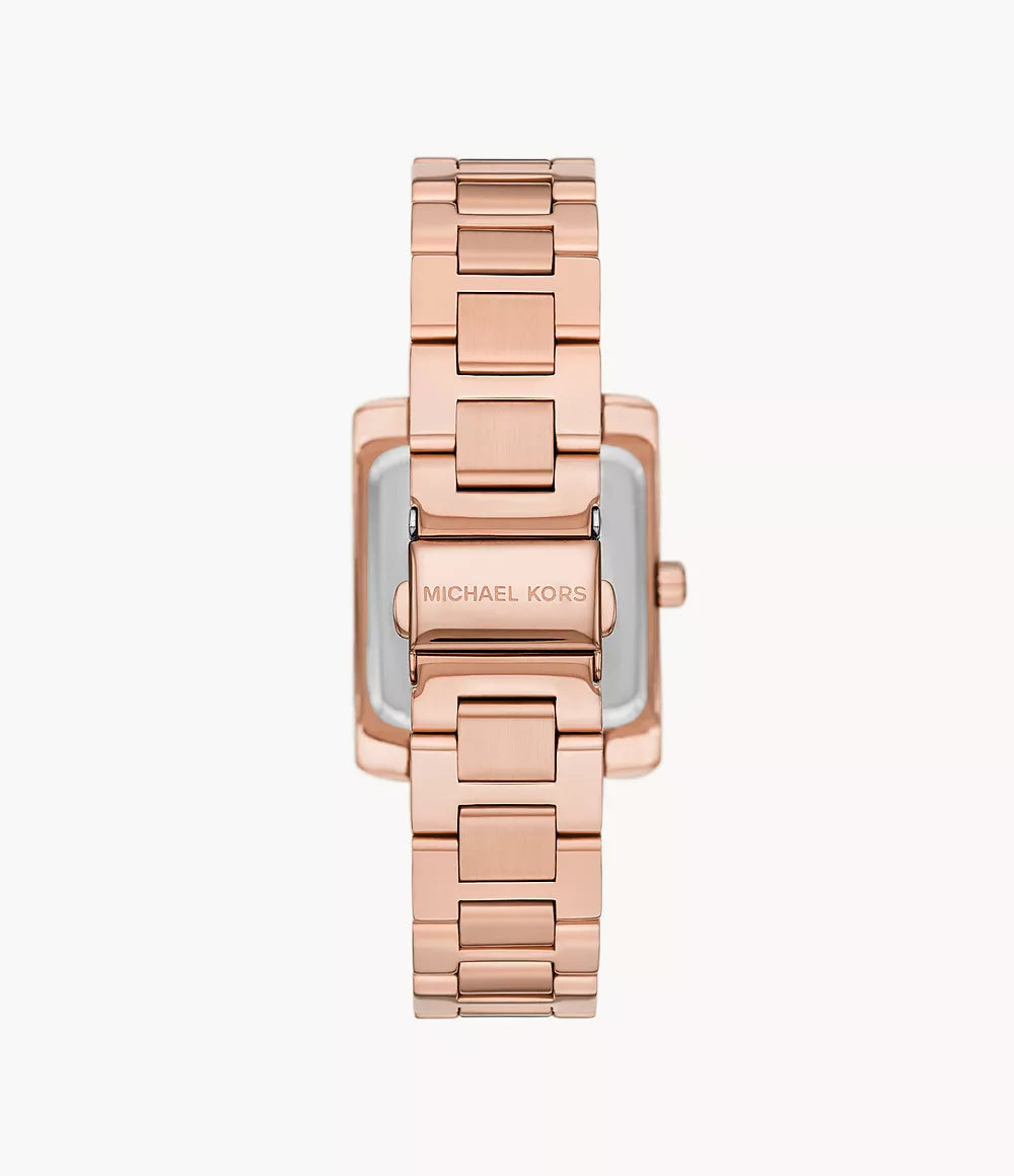 Micheal Kors Emery Three-Hand Rose Gold-Tone Stainless Steel Watch