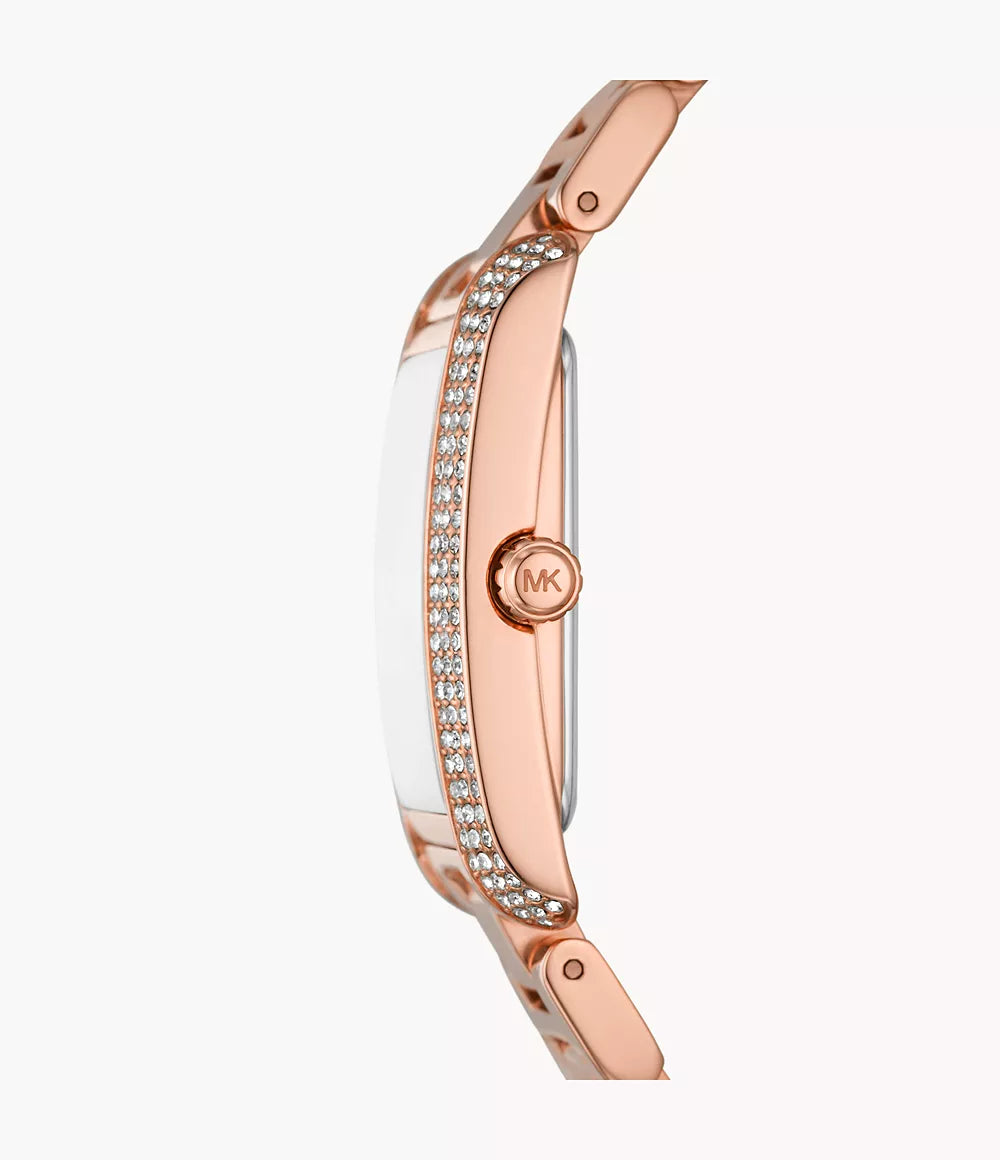 Micheal Kors Emery Three-Hand Rose Gold-Tone Stainless Steel Watch