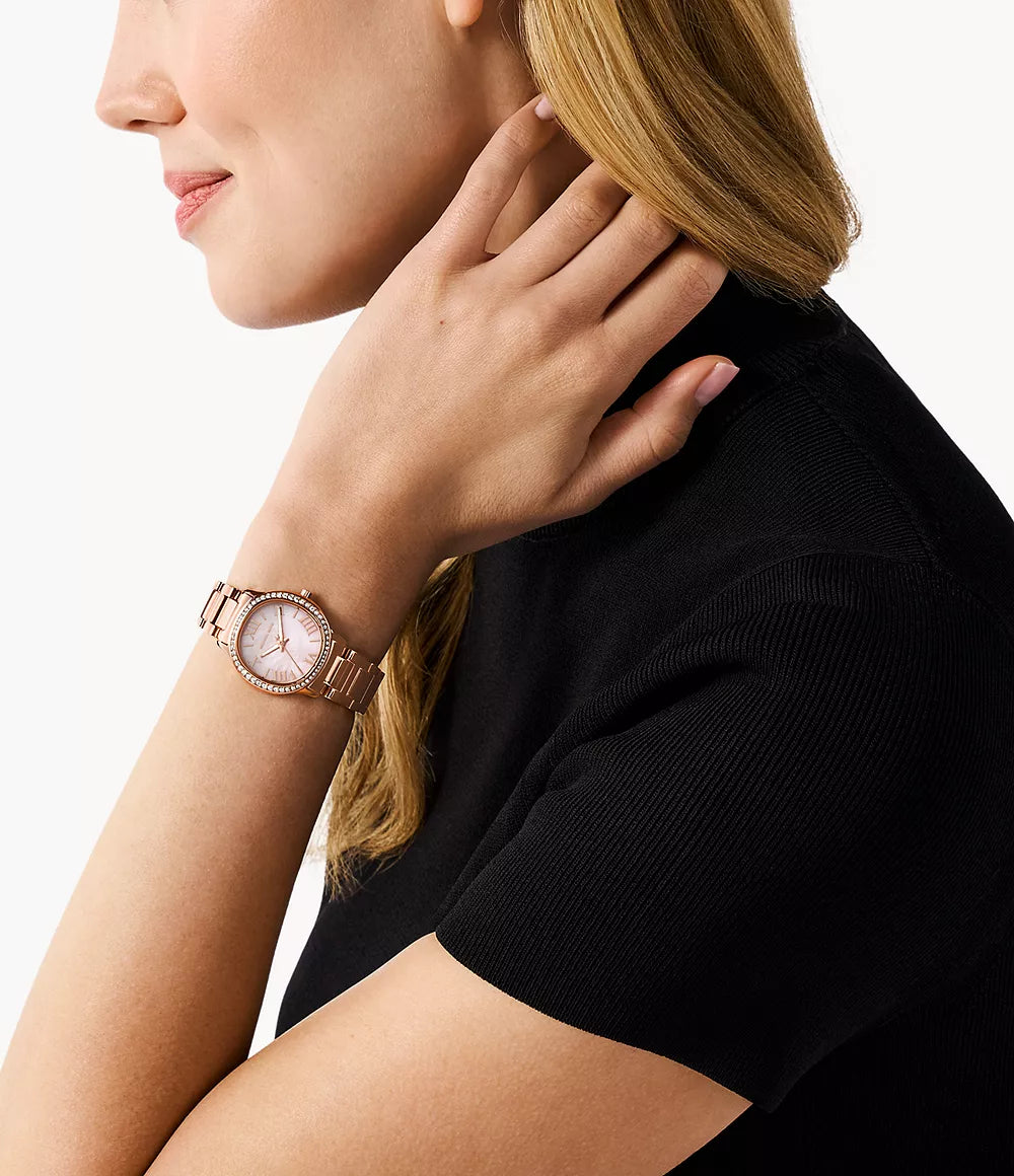 Michael Kors Sage Three-hand Rose Gold-tone Steel Watch
