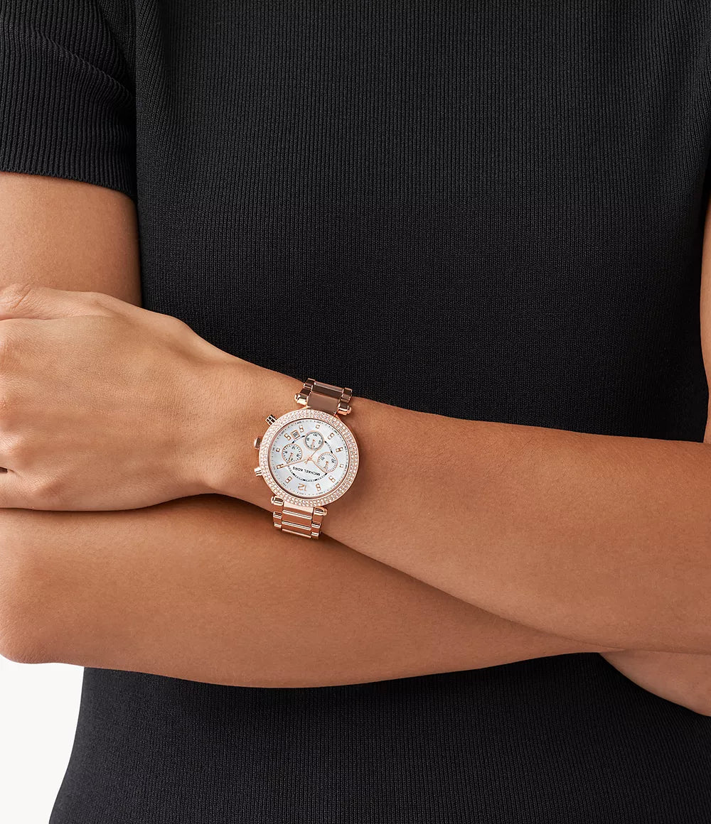 Michael Kors Parker Chronograph Rose Gold-Tone Stainless Steel Watch