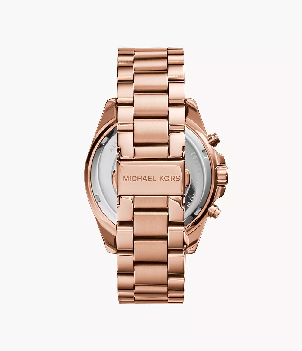 Michael Kors Bradshaw Chronograph Rose Gold Tone-Stainless Steel Watch
