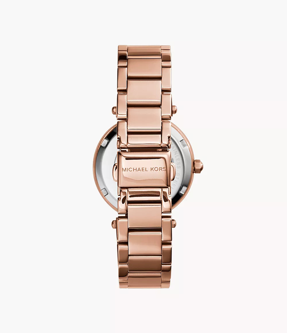 Michael Kors Parker Rose Gold-Tone Glitz Parker Mini Watch