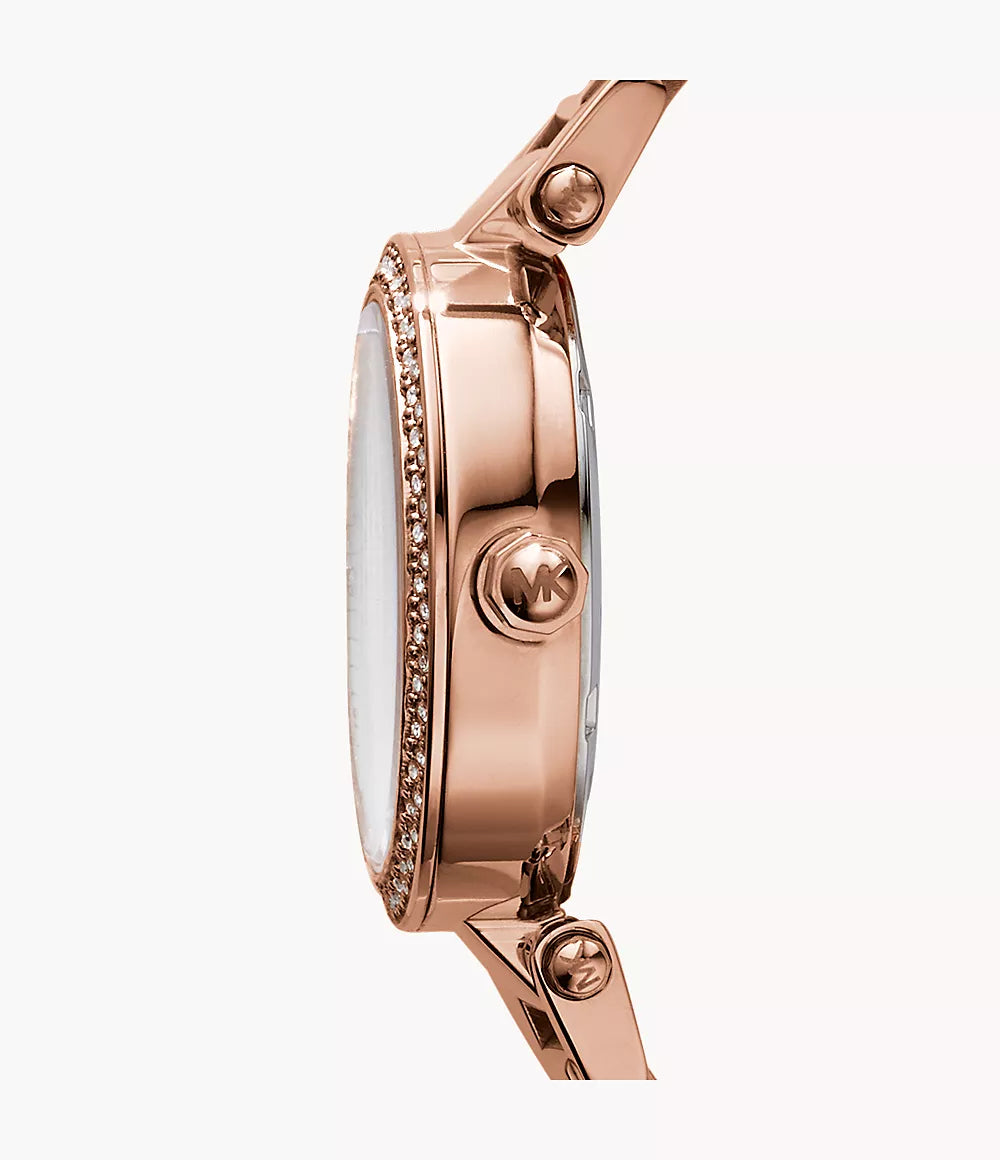 Michael Kors Parker Rose Gold-Tone Glitz Parker Mini Watch