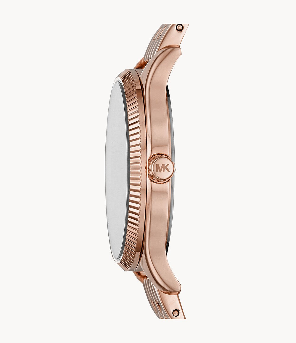 Michael Kors Lexington Three-Hand Rose Gold-Tone Ladies Watch