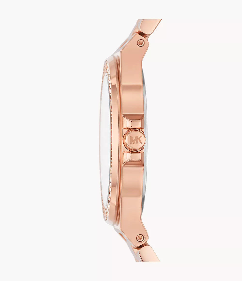 Micheal Kors Mini Lennox Three-hand Rose Gold-tone Steel Watch