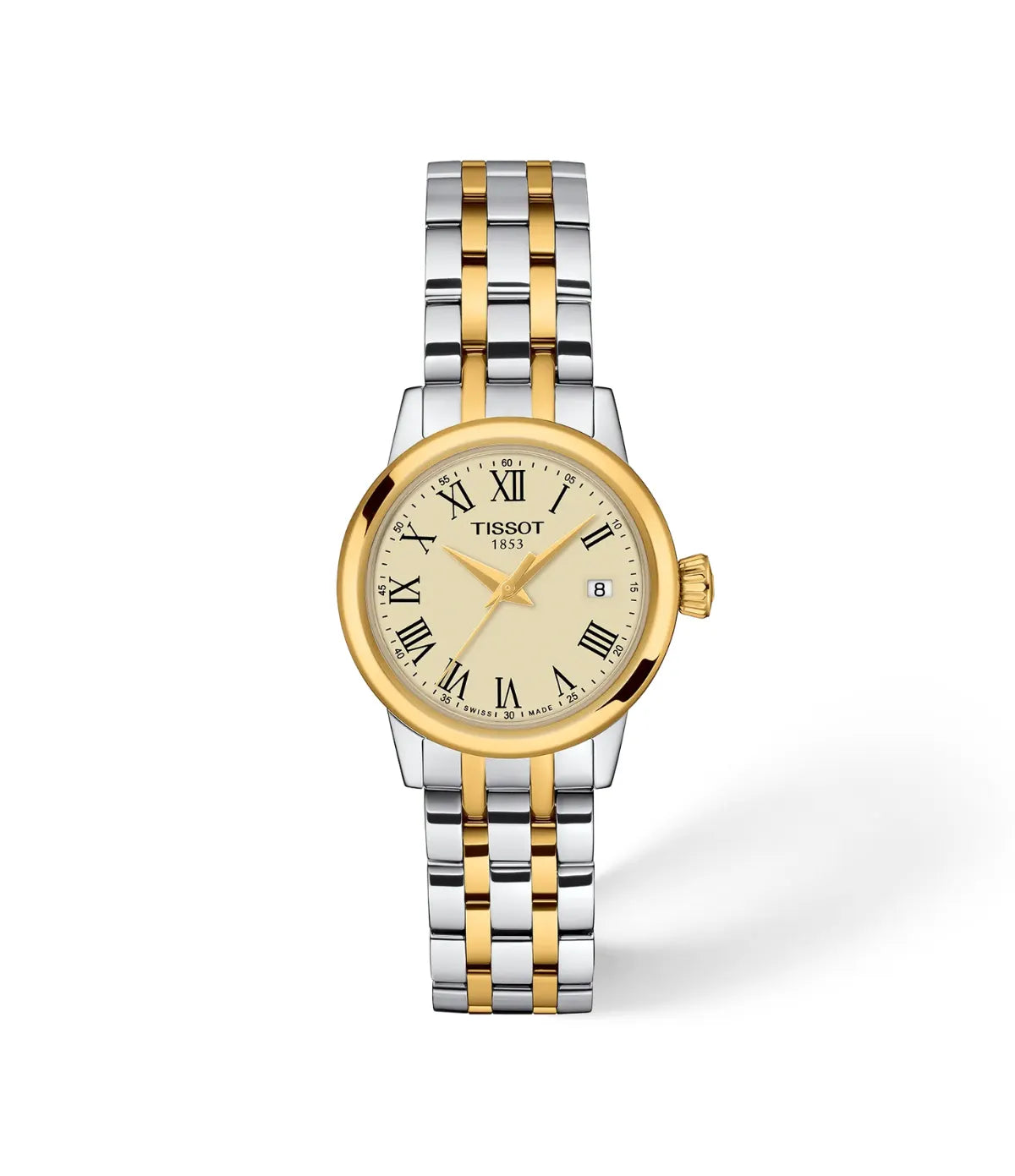 Tissot Classic Dream 28mm T1292102226300 front view - women's 28mm swiss quartz watch with ivory dial, available in Sri Lanka at TimeVault