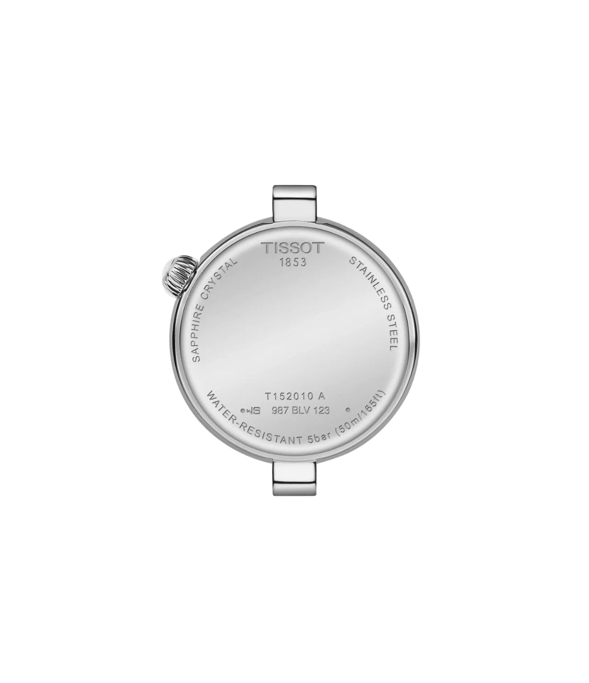 Back view of the Tissot Desir 28mm T1520101111600 stainless steel case