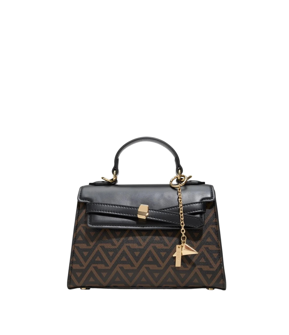 Aldo Alola Top Handle Bag Brown front view - women's brown top handle bag with optional chain strap, available in Sri Lanka at Time Vault