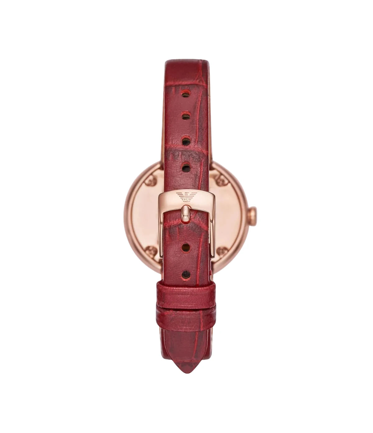Back view of the Emporio Armani Rosa AR11357 rose gold case