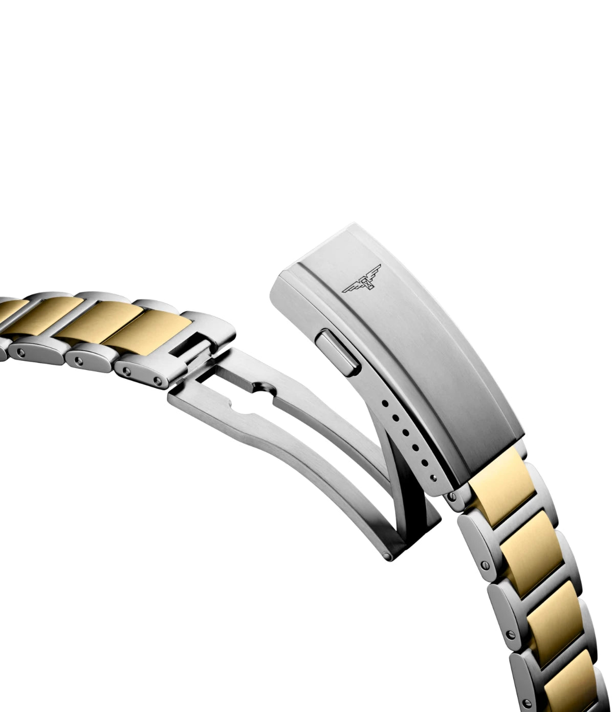 Open view of the double safety folding clasp with push-piece opening mechanism on the Longines HydroConquest 42mm L3.769.3.96.7