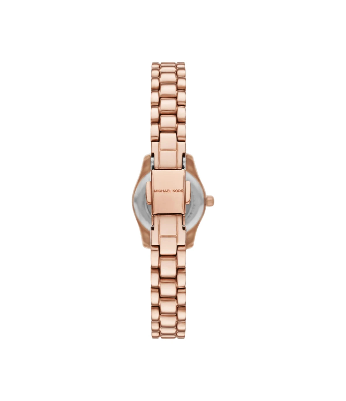 MK4946SET Michael Kors Petite Lexington Pavé Rose Gold-Tone Watch and Jewelry Gift Set back view highlighting the rose gold-tone stainless steel bracelet and matching jewelry pieces at time vault