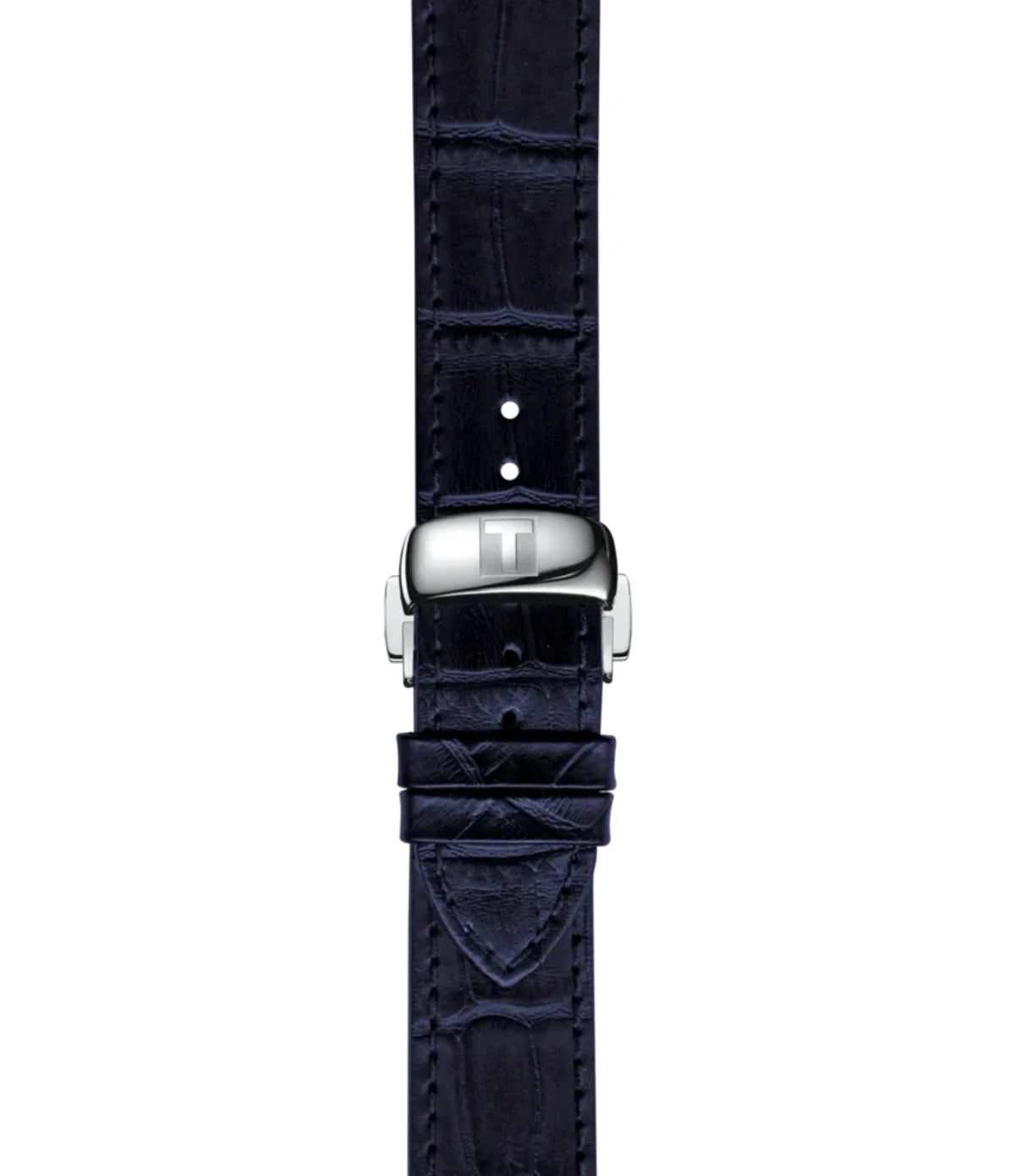 Close-up of the additional blue leather strap options on the Tissot Le Locle 20th Anniversary 39.3mm T0064071103303