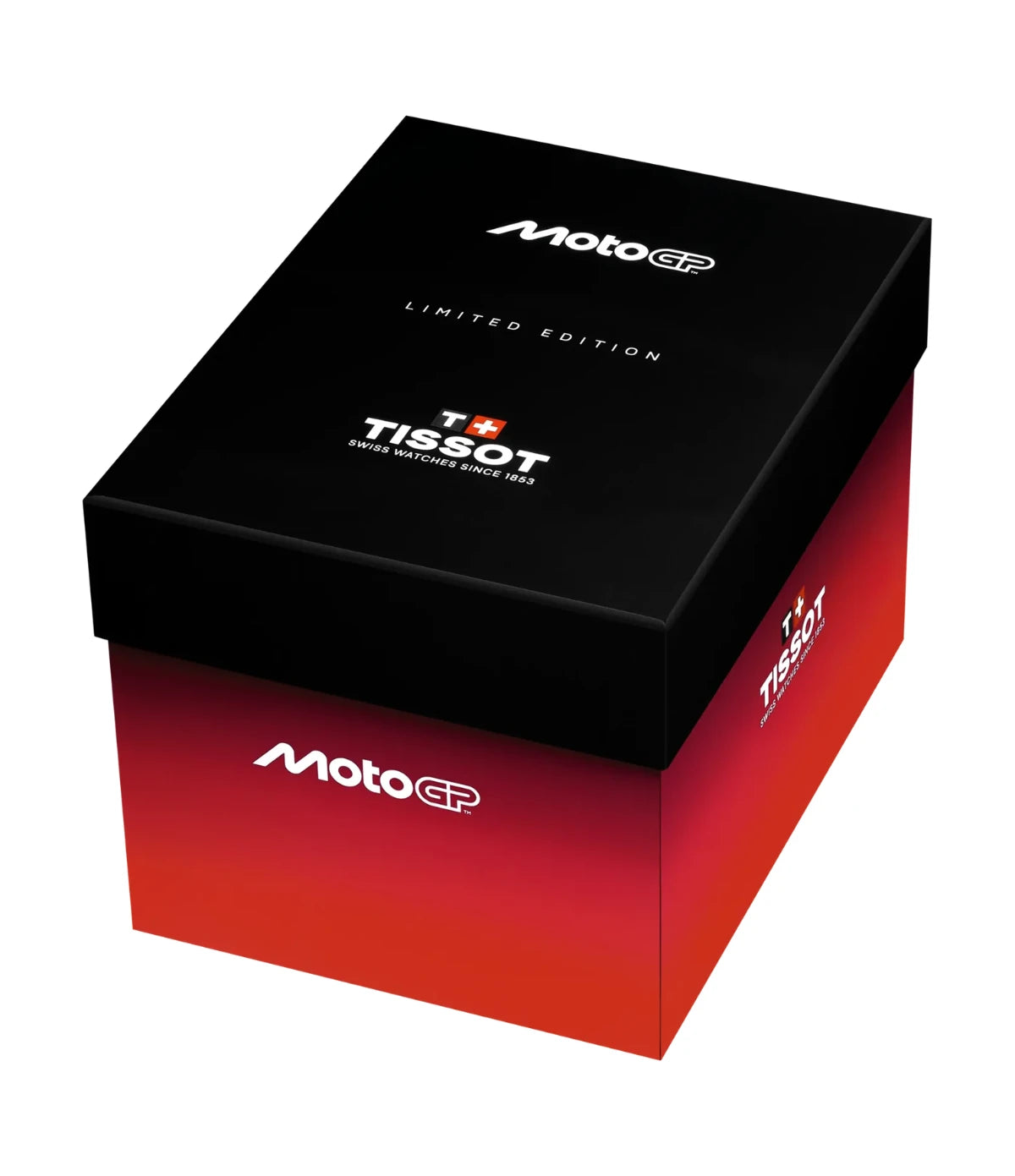 Outer Tissot branded sleeve packaging for the T-Race MotoGP 2026 45mm T141.417.37.422.00 limited edition Swiss watch
