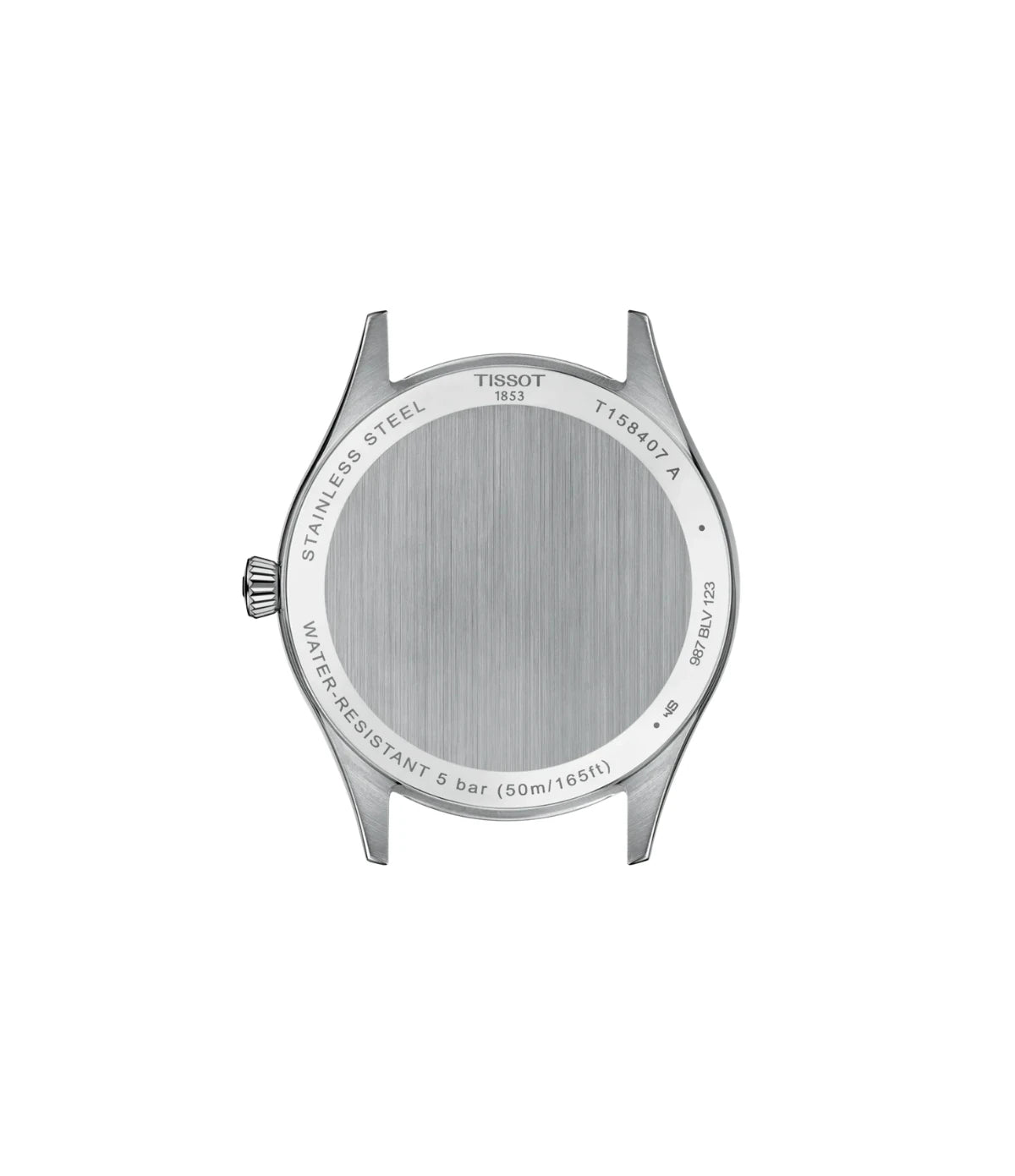 Back view of the Tissot Classic Dream 40mm T1584071103100 case showing stainless steel caseback
