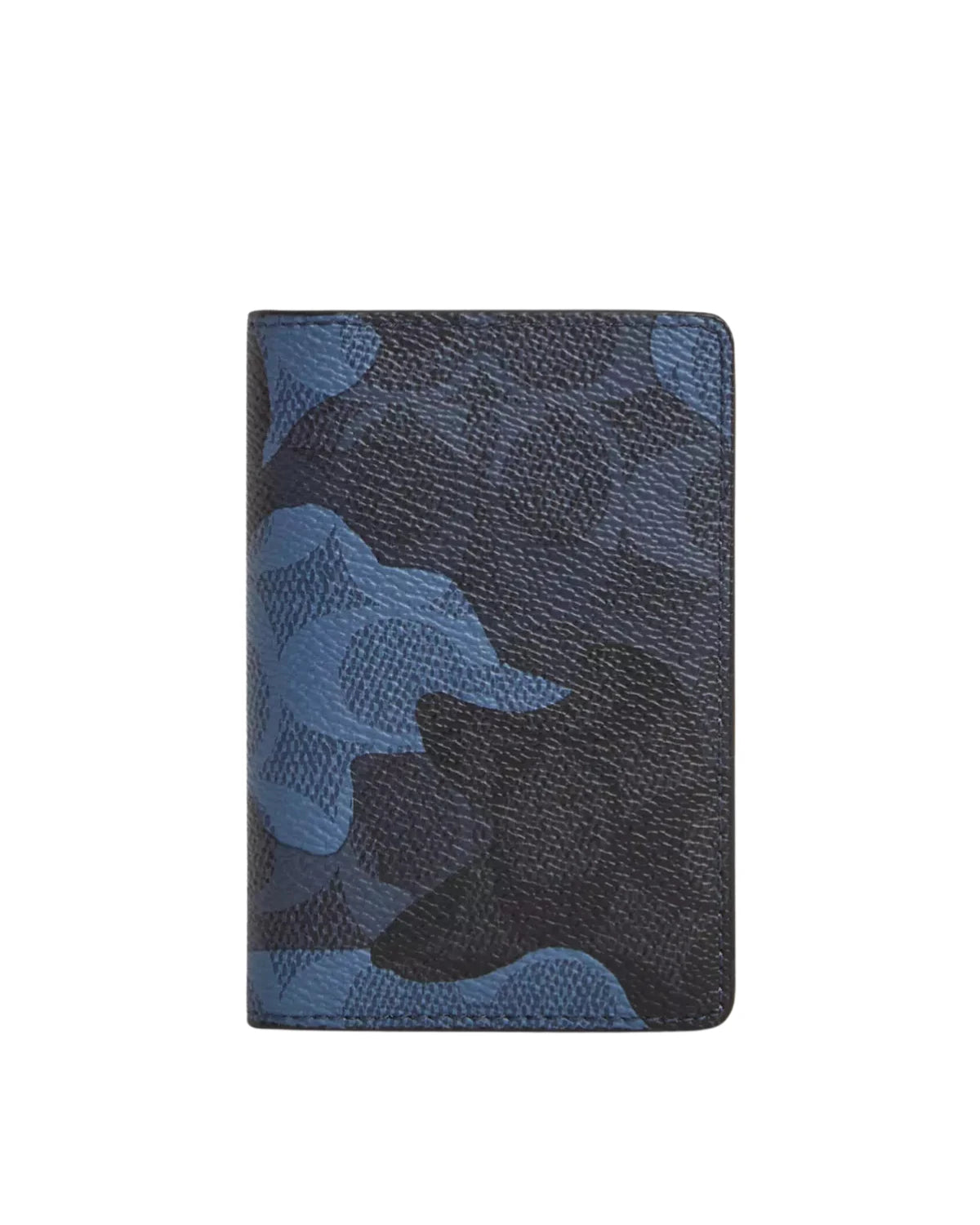 Coach ID Wallet in Signature Camo Print CW216 front view - men's slim canvas camo card case in black multi, available in Sri Lanka at Timevault.lk