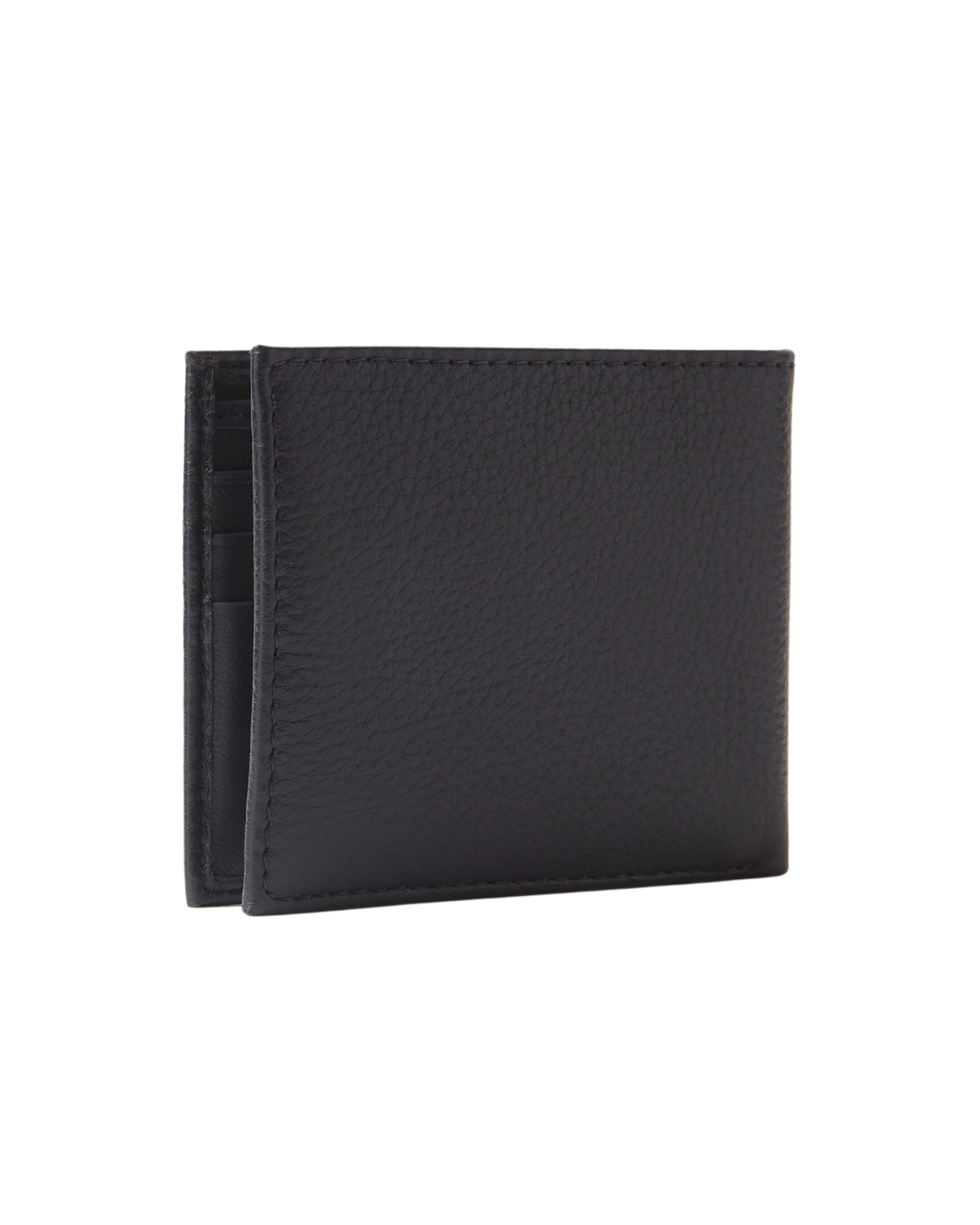 Tommy Logo Bi-fold Wallet in Grained Leather