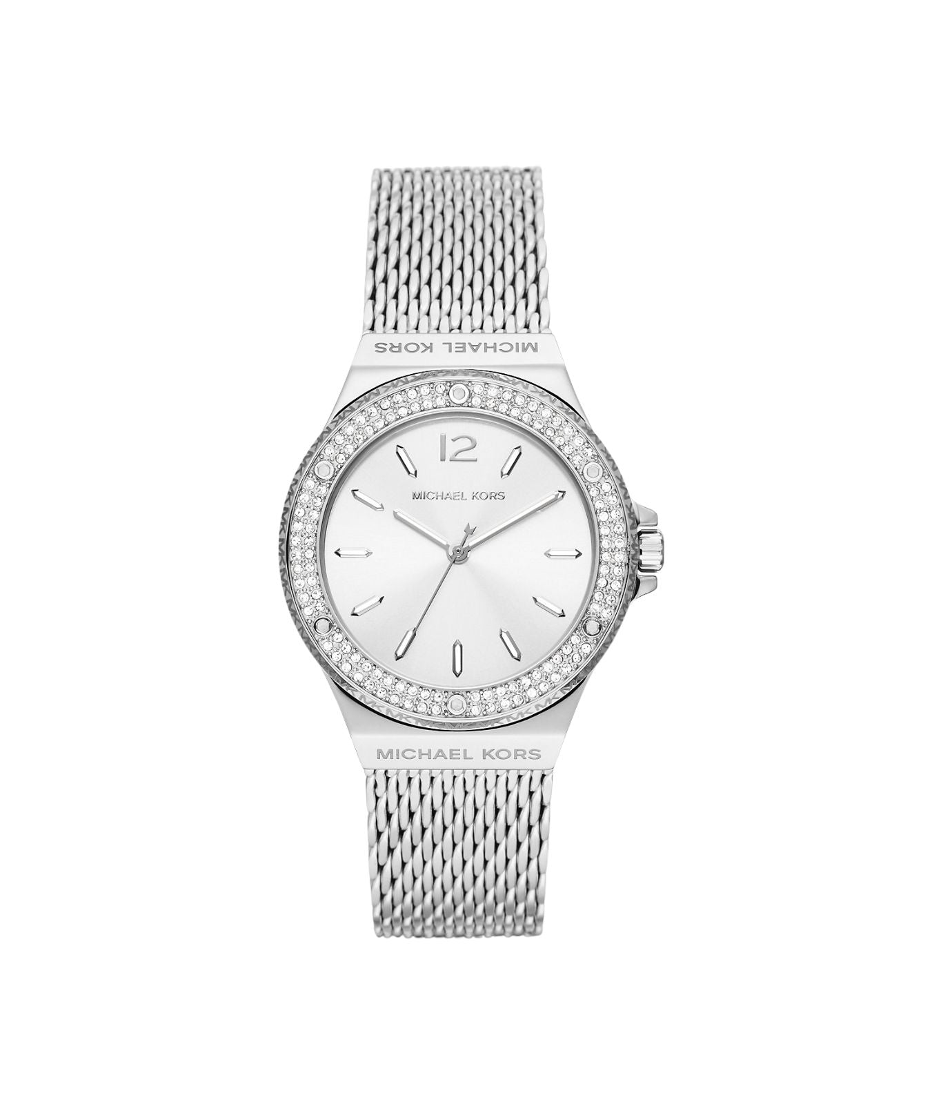 Michael Kors Women's Lennox Pavé Silver-Tone Mesh Watch