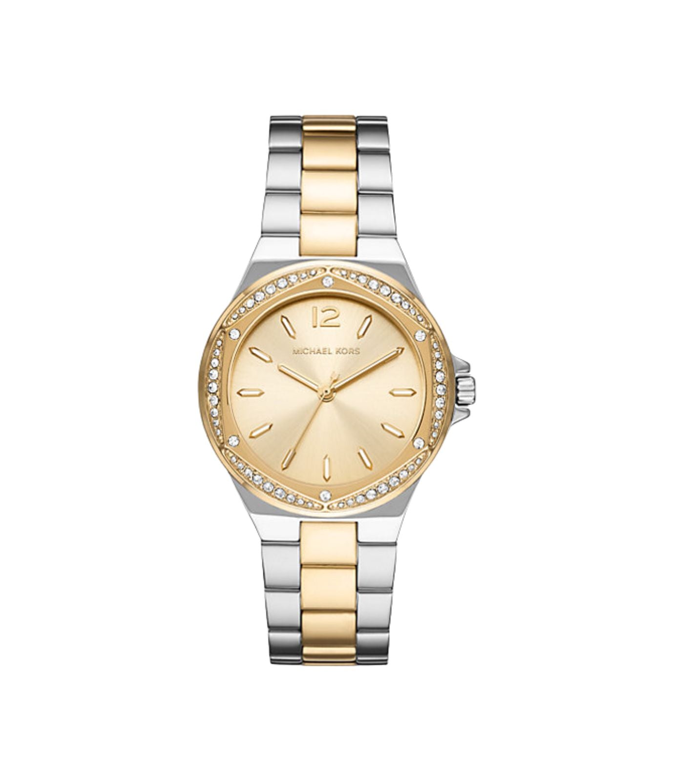 Michael Kors Women's Lennox Pavé Two-Tone Watch Gold