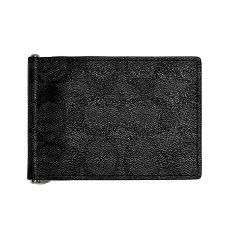 Slim Money Clip Billfold Wallet In Signature Canvas