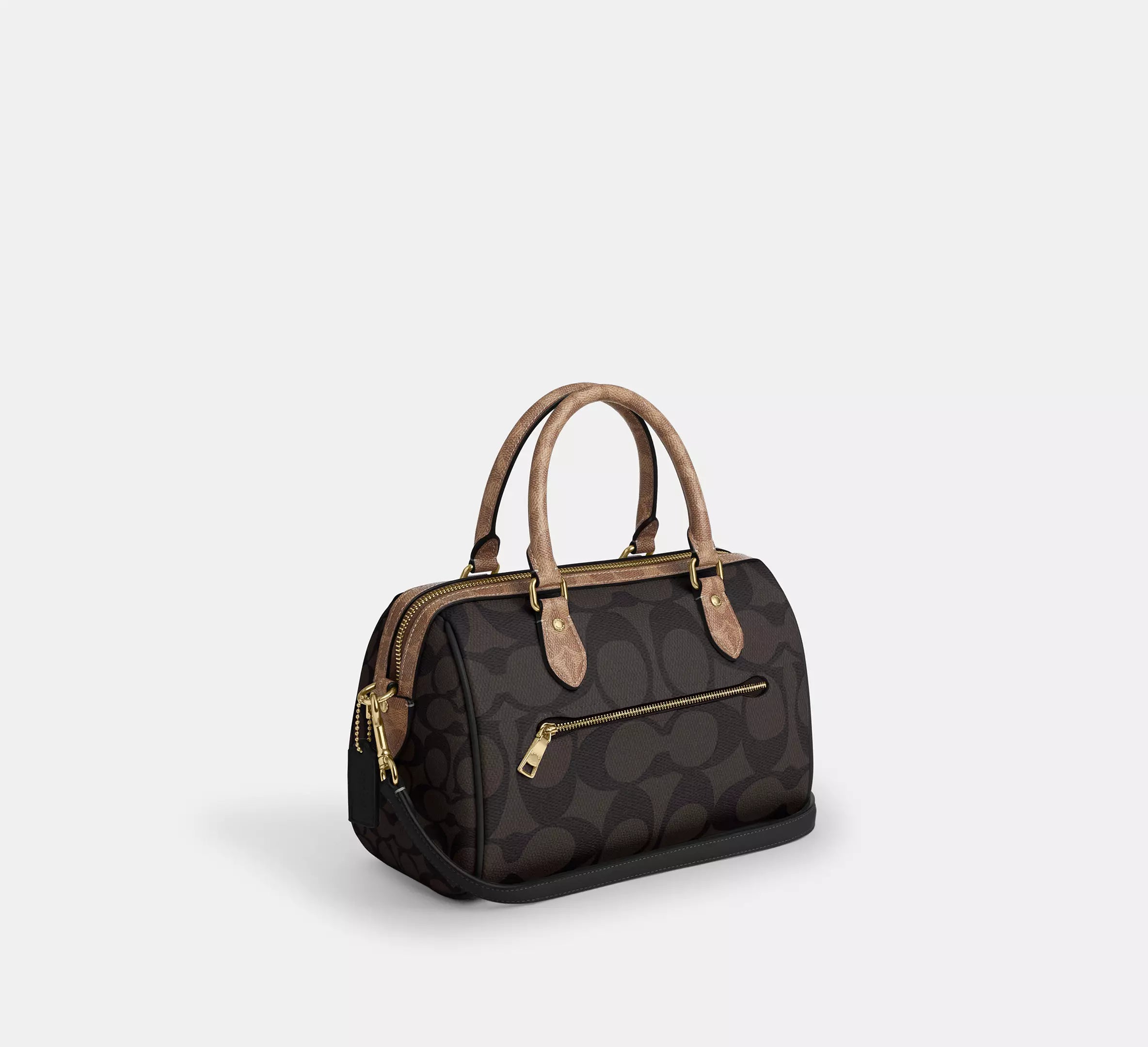 Rowan Satchel Bag Blocked in Signature Canvas