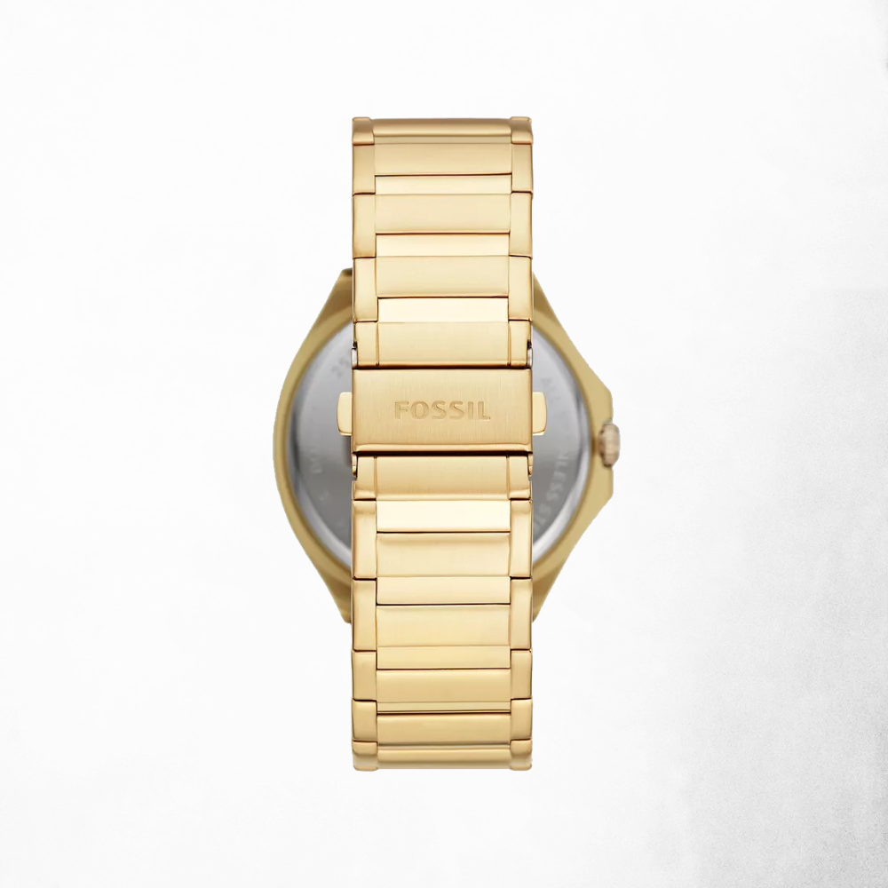 Back view showing the clasp and case back of the Evanston Stainless Steel Watch.
