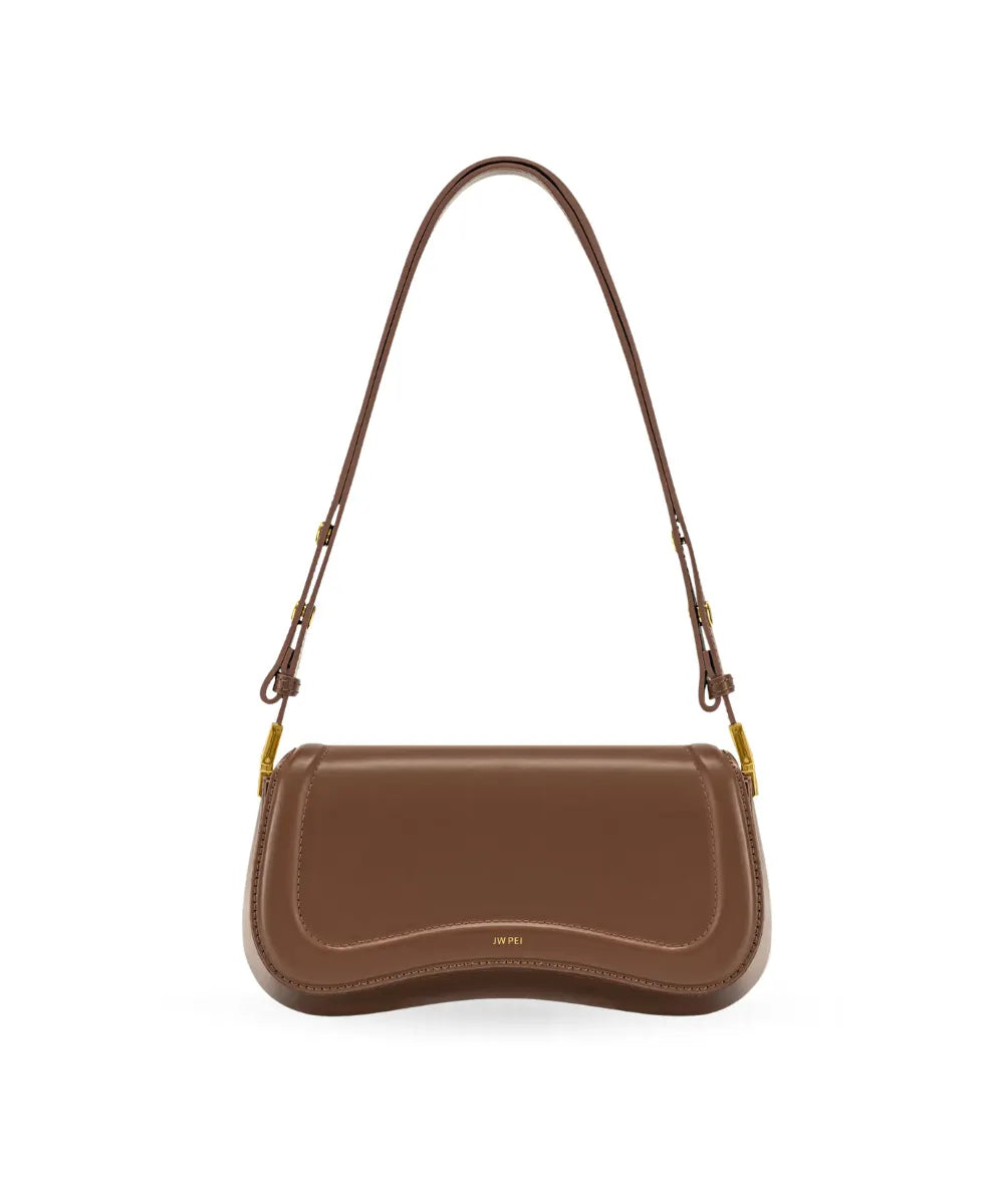 Joy Shoulder Bag Brown front view - women's brown JW PEI bag, available in Sri Lanka at Time Vault