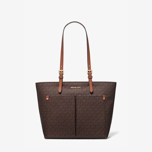 Mk Jet Set Medium Logo Pocket Tote Bag