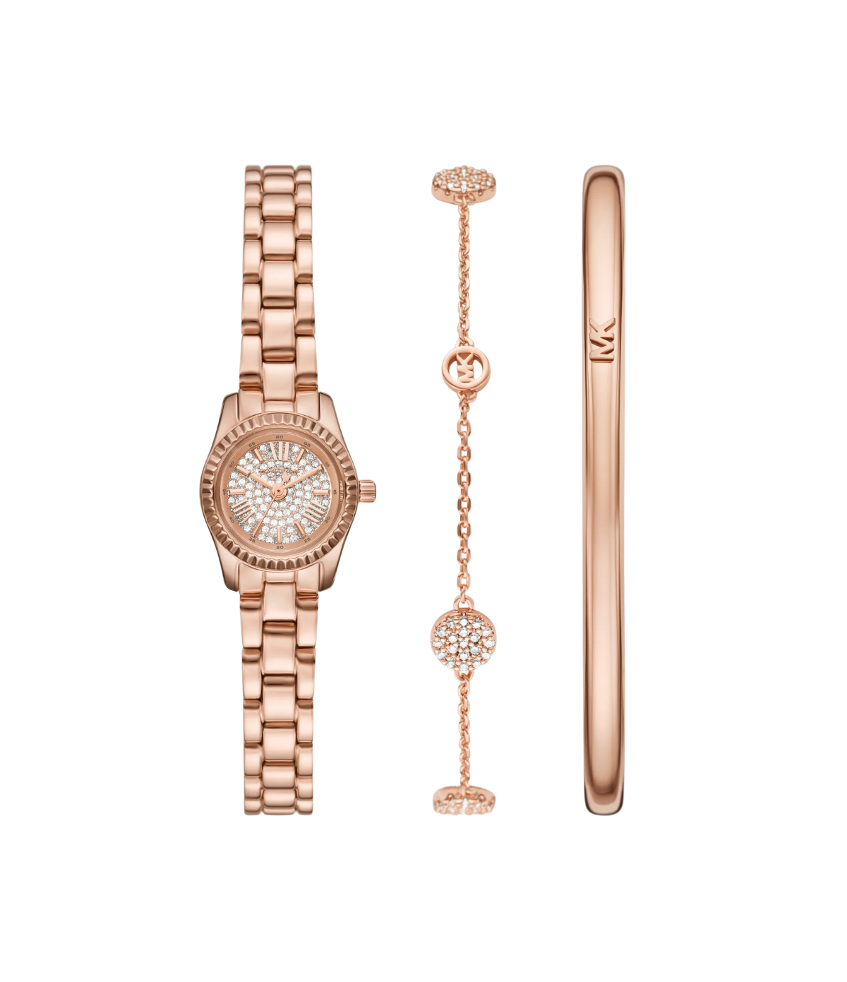 Michael Kors Petite Lexington Pavé Rose Gold-Tone Watch and Jewelry Gift Set