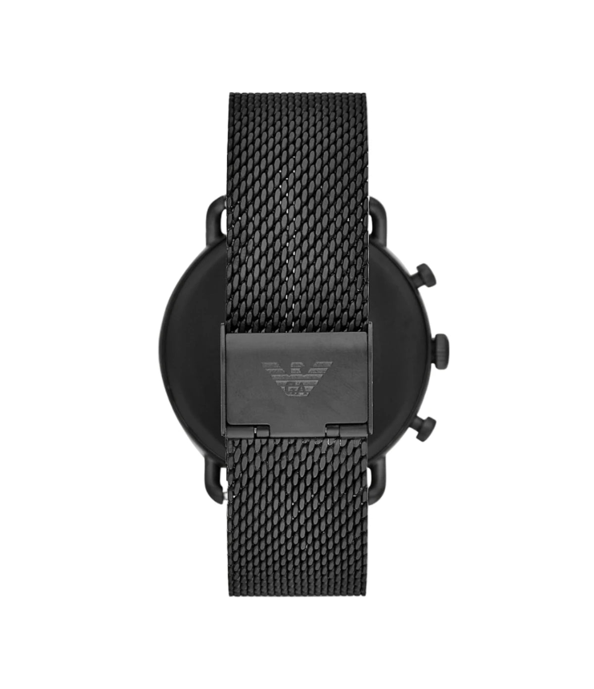 AR11201 Emporio Armani Men's Chronograph Stainless Steel Watch back view highlighting the stainless steel strap and case back at time vault