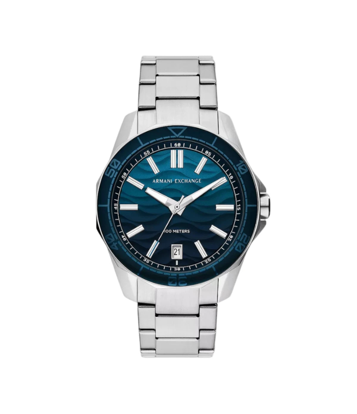 Armani Exchange Three Hand Date Stainless Steel Watch