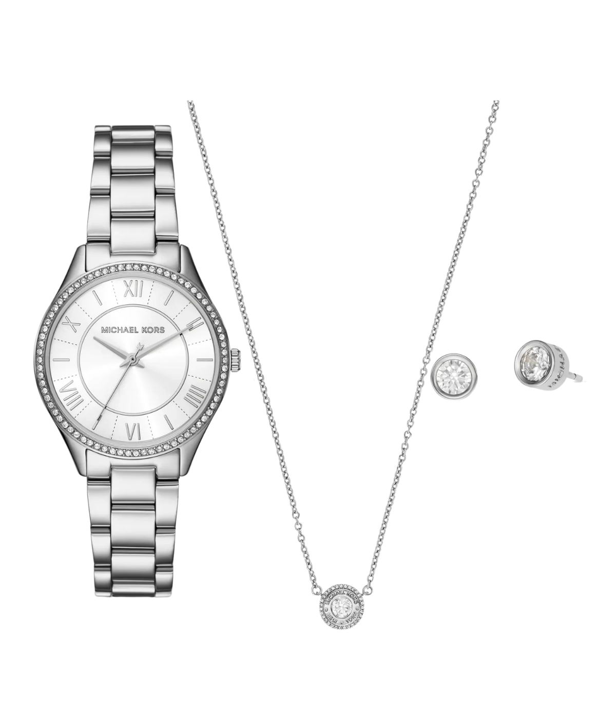 Michael Kors Mini Lauryn Silver-Tone Watch and Jewelry Gift Set