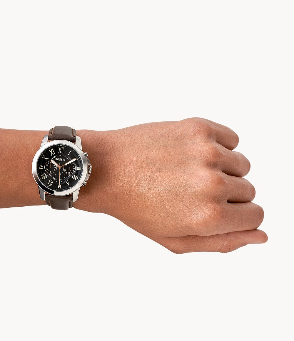 Fossil Grant Chronograph Brown Leather Watch